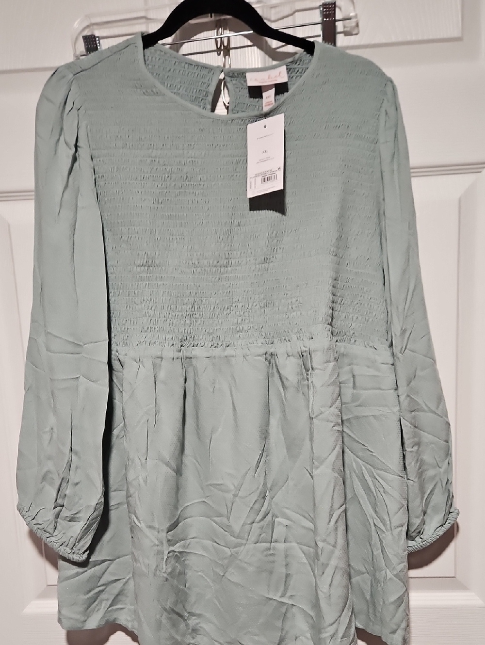 Isabel Maternity by Ingrid & Isabel Light Sage Green Smocked  Blouse